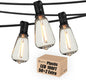 DAMAING Outdoor String Lights LED 100 FT Patio String Lights,52 ST38 Shatterproof Edison Style LED Bulbs,Vintage Plastic Outdoor Lights Waterproof for Bistro Gazebos Backyard Balcony Porch.