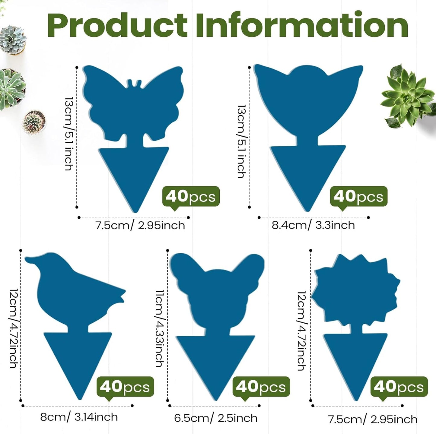 Qualirey 200 Sheets Fruit Fly Sticky Traps for Fruit Fly Gnat Trap for House Indoors Sticky Traps Catcher for Gnats Fungus Gnats Mosquito Catcher for Kitchen Outdoor Plants(Blue)