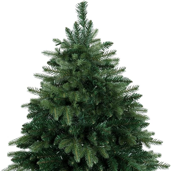Naomi Home 4.5ft Rustic Christmas Tree with Lights, Realistic Classic Christmas Tree Prelit with 1117 Branch Tips, 300 Warm Lights and Metal Stand, Aritificial Xmas Tree