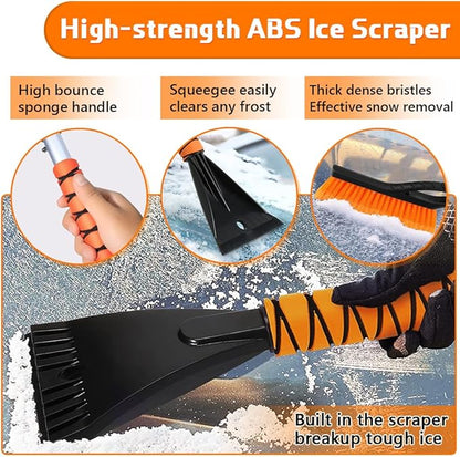 Snow Brush & Ice Scraper, 27'', Ice Scrapers for Car Windshield, Detachable Snow Removal Tool with Ergonomic Foam Grip for Cars, Suvs, Trucks