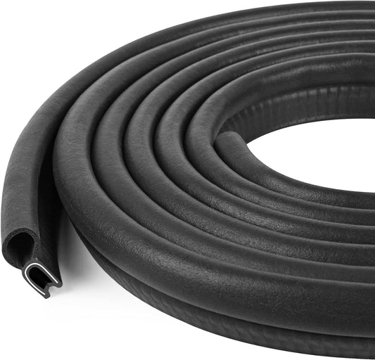 Automotive Door Weather Stripping 12Ft Car Door Rubber Edge Trim Seal Strip Gasket with Top Bulb Easy to Install for Car Bus Camper Boat RV Truck Doors and Home Applications