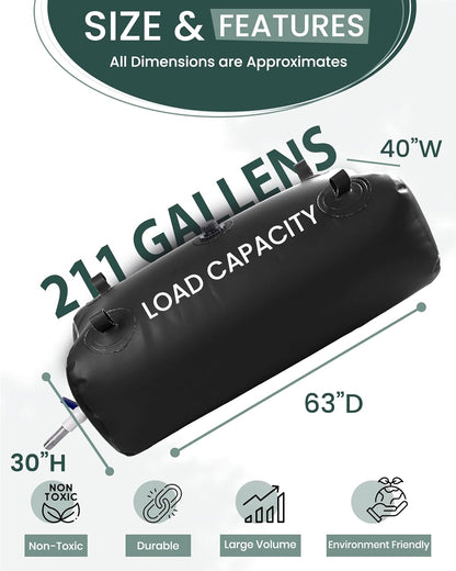 FoundGo Water Storage Bladder Emergency Water Storage Tank, Large Capacity Water Containers, Portable Vinyl Water Storage Barrel for Outdoor/Survival/RV/Garden