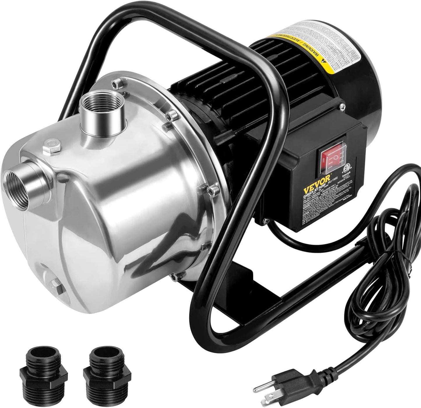 VEVOR 1.1 HP Portable Shallow Well Pump, 978 GPH Garden Jet Pump, 115V, 131 ft Height, Stainless Steel Sprinkler Booster Pumps for Garden Lawn Irrigation system, Lake Fountain, Water Transfer