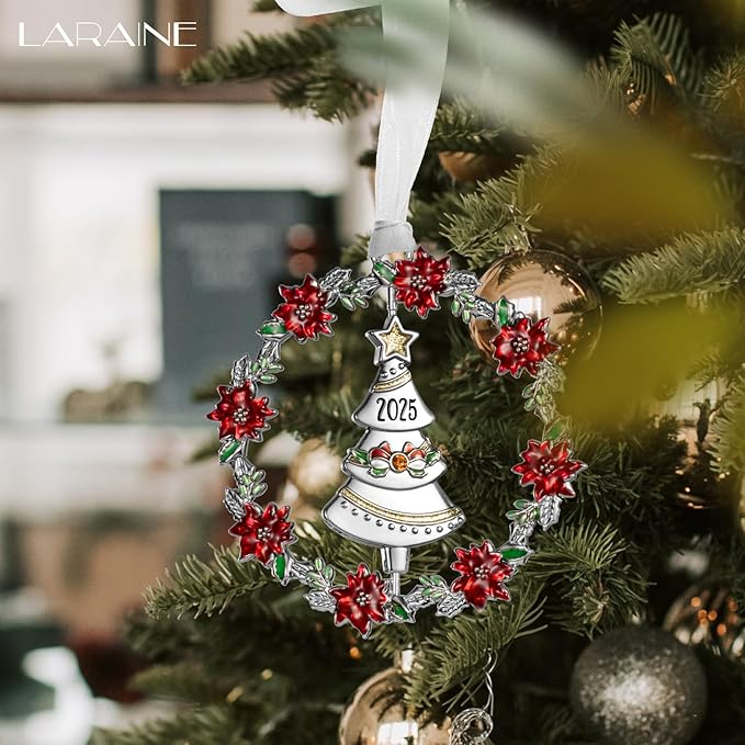 Laraine Christmas Tree Ornaments – 2025 Decorative Rotation Hanging Pendant of Car Charm Holiday Keepsake Gift Home Decor (Tree (2025))