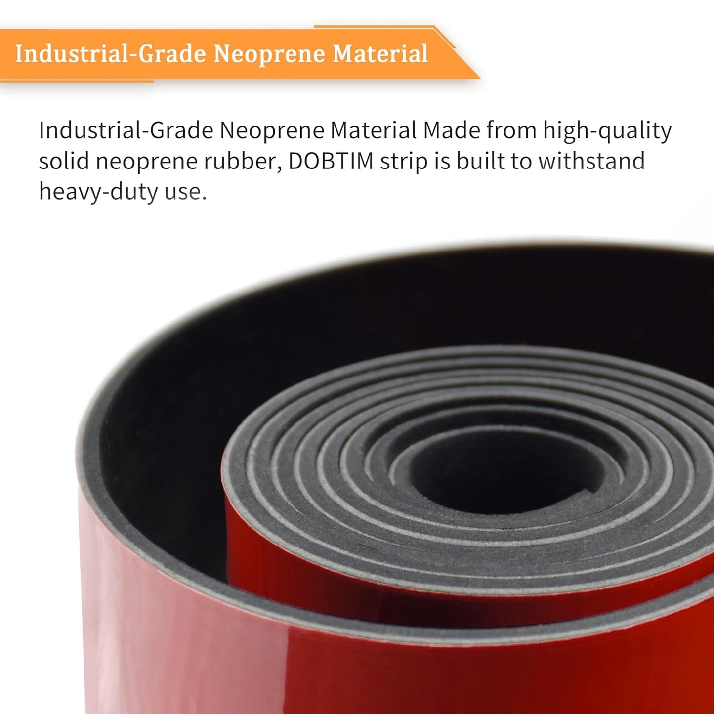 DOBTIM Solid Neoprene Rubber Strips with Adhesive Backing 1/16 (.062)" Thick x 4" Wide x 10' Long, Self Adhesive Rubber Sheets, Rolls & Strips for DIY Gaskets Crafts Pads Seals Warehouse Flooring