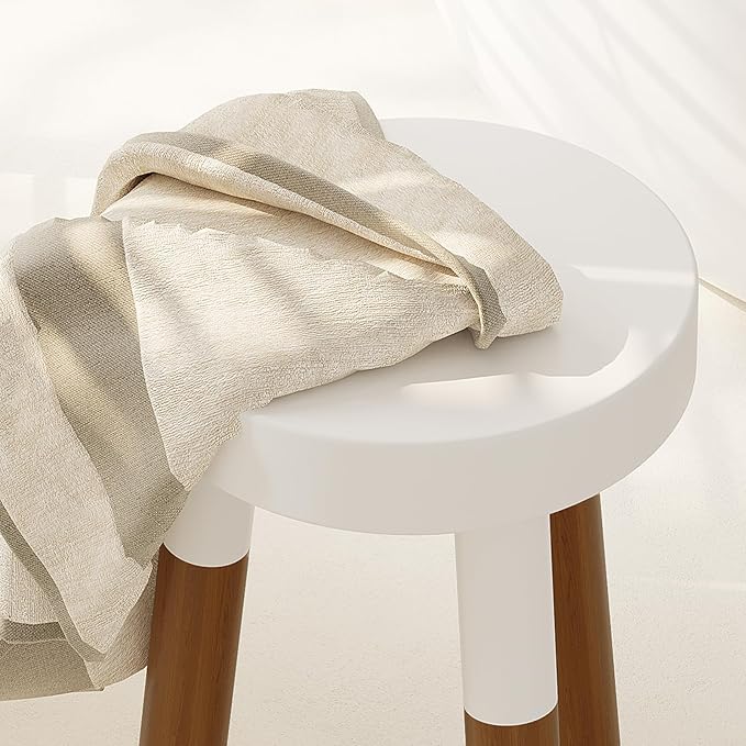 12" Reverse Dipped Wood Plant Stand, Wood Accent Stool,Side Table Set (24" Tall)