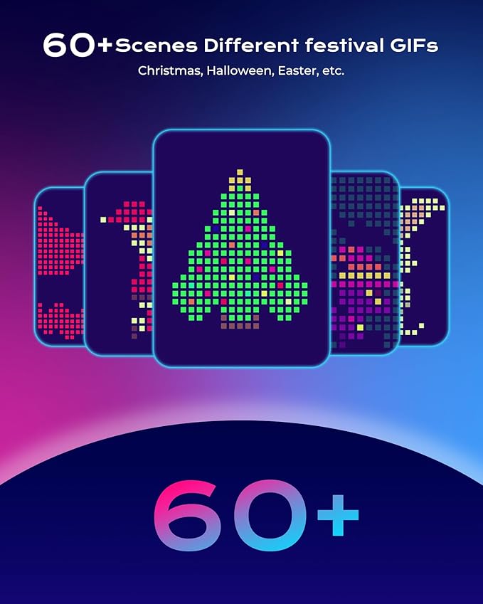 540 RGBIC LEDs Smart Curtain Lights with DIY GIF, 4.9x6.6ft Color Changing Christmas Wall Lights with APP, IP65 Waterproof String Fairy Lights for Indoor Outdoor Bedroom Window Garage