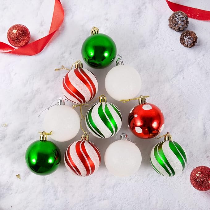 Christmas Balls Ornaments for Xmas Tree- 30Pcs Shatterproof Christmas Tree Decorations, 2.36" Hanging Balls Muti-Color Xmas Ball Ornaments Set for Holiday Party Decoration Perfect Super Bulbs