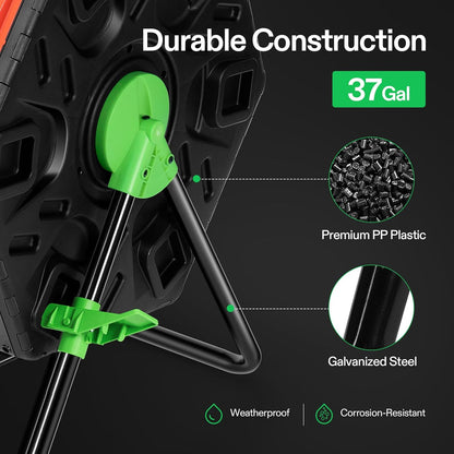 VIVOSUN Dual Chamber Tumbling Composter, 2X 18.5 Gallon Compost Bin, Heavy-Duty Compost Tumbler w/Sliding Door, Plastic, Black