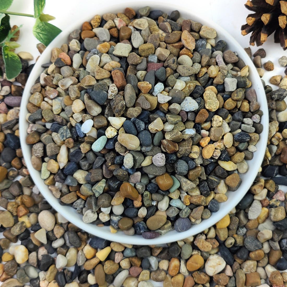 5lbs Aquarium Gravel, 1/4" Fish Tank Gravel Natural River Rocks Succulent Cactus Pea Gravel for Plants, Pebbles for Gardening, Flower Pots, Vase Fillers, Indoor Water Fountains, Landscaping