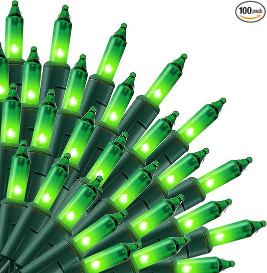 Uptotop Christmas 100 Count String Light, 20FT Plug in Waterproof String Light Decorations for St. Patrick's Day Party Carnival Supplies, Outdoor Yard Garden Decor (Green)