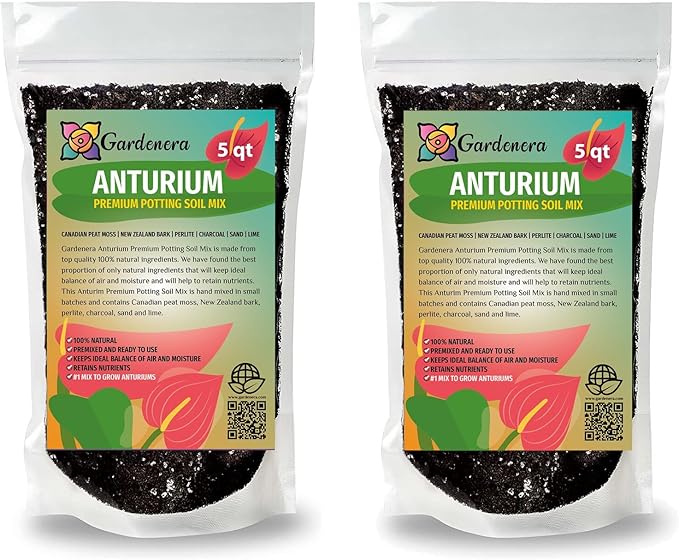 Gardenera Anthurium Potting Mix - Crafted for Superior Performance and Colorful Blooms - 10 QUARTS