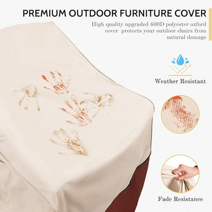 COSFLY Patio Furniture Covers Waterproof, Outdoor Chair Covers 2 Pack Heavy Duty - Fits up to 29W x 30D x36H Inches (2 Pack)
