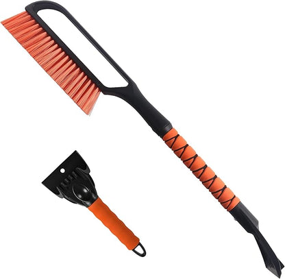 27" Snow Brush & Ice Scraper for Car Windshield, Detachable Snow Scrapers with Foam Grip for Cars, Trucks, SUVs