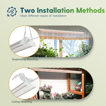 FREELICHT 1 Pack 4ft LED Grow Light, 60W (350W Equivalent), Sunlike Full Spectrum Integrated Plant Light for Hydroponic Indoor Plant Seedling Veg and Flower, Plug in with On/Off Switch