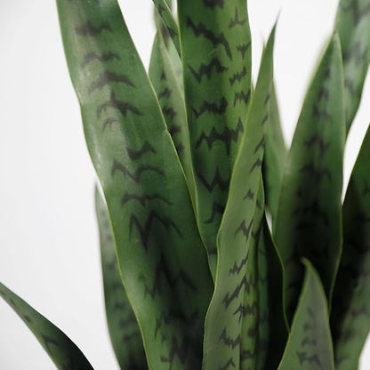 KOL 3FT Artificial Snake Plant, Fake Sansevieria Indoor Outdoor, 28 Thick PE Leaves Lifelike Faux Silk Plants, Home Decor Mother in Law Tongue 35in, Greenery for Office Decoration, Green