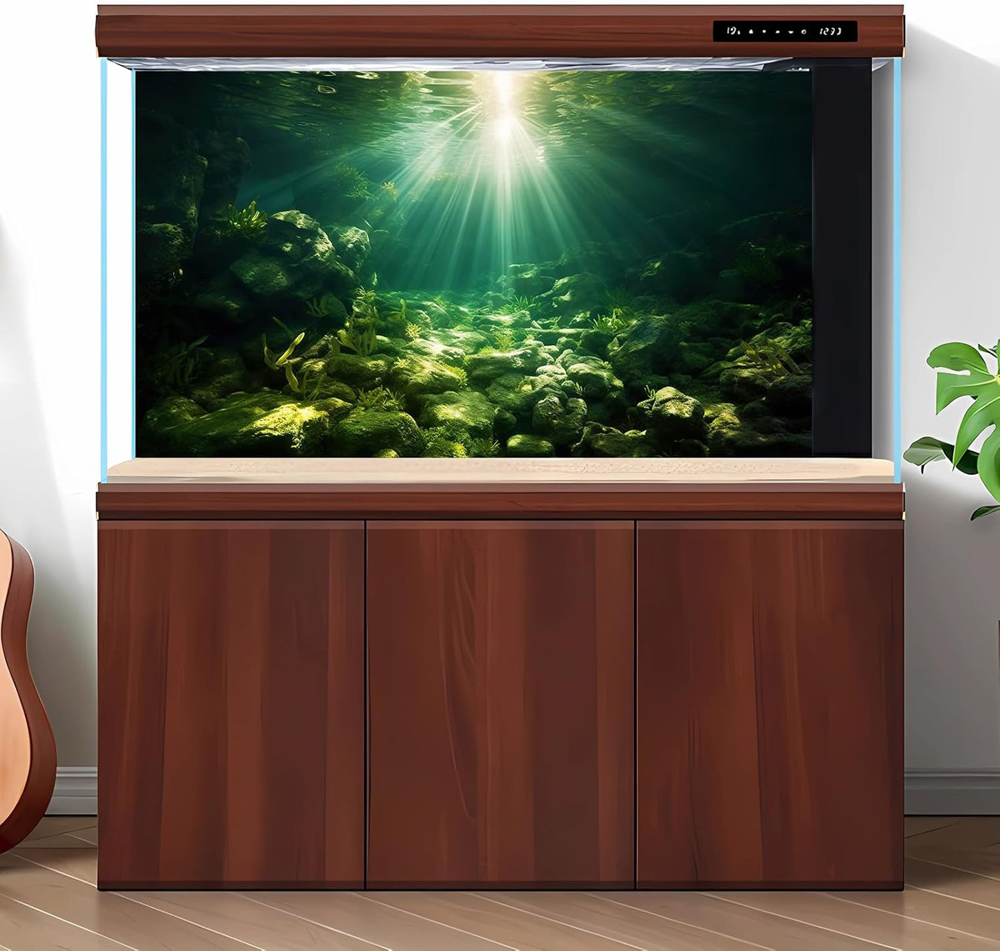 Underwater Sunray Aquarium Background Deep Ocean Rock Cave Fish Tank Background Under The Sea Coral Reef Aquarium Backgrounds Ocean Floor Tropical Fish Terrarium Backgrounds 72x16in