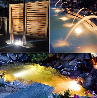 Warm White Pond Lights, Underwater Landscape Spotlights, IP68 Waterproof Submersible Fountain Lights for Garden Yard Aquarium Pond Fountain Waterfall (4 Lights)