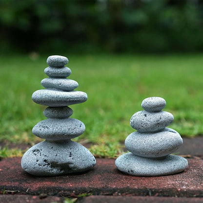 OwMell Balanced Stones Cairn Statue Garden Decor, Stacked Zen Rock Stone, Small Fish Tank Decoration, Micro Landscape Decor - Cairn
