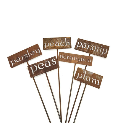 Classic Metal Garden Markers 19 Inches Tall (peach, Naturally Rusted)