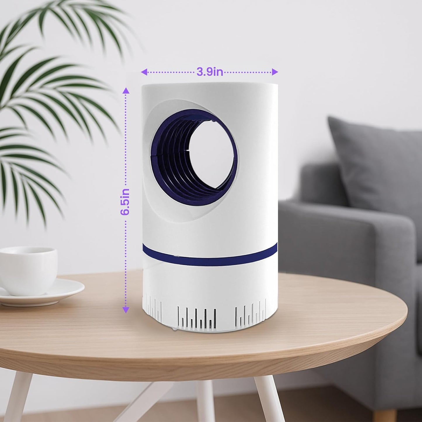 Flying Insect Trap Fruit Fly Traps Fan Powered Indoor Bug Catcher for Mosquitoes, Gnats, Moths & Fruit Flies, Silent & Effective (1, White)