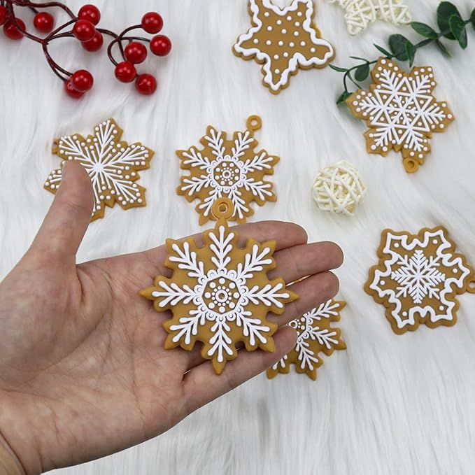 Christmas Tree Ornaments Set - 20pcs Snowflake Decorations, Hanging Xmas Baubles for Home Party Holiday Decor