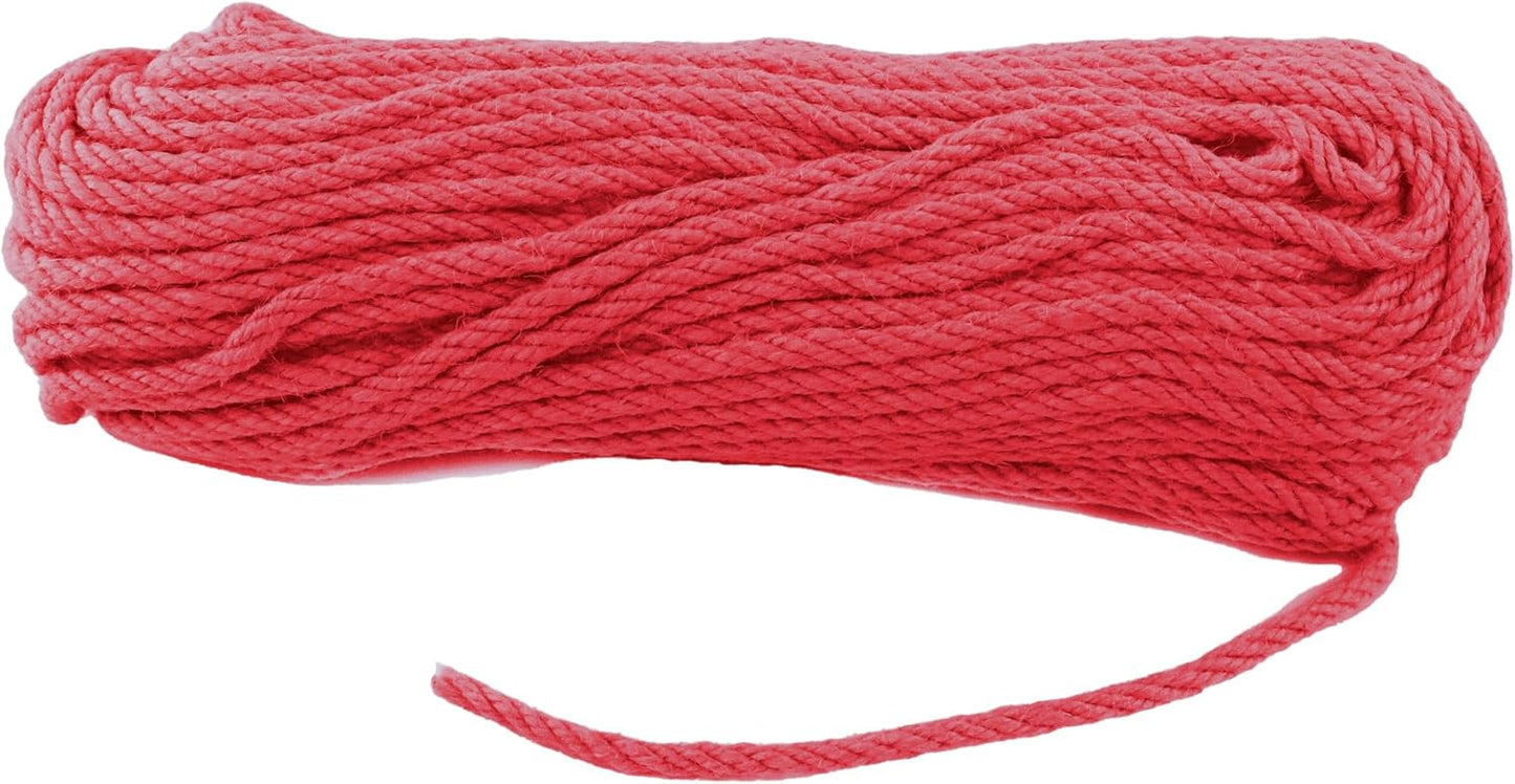 6mm x 150 Feet Red Jute Rope, Twine for Gardening Tomato Climbing Plant Tie Floristry Crafts Gift Wrapping Packing Decor