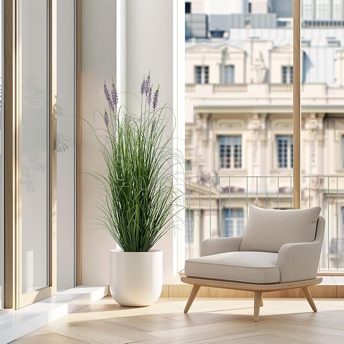 Artificial Plant 5ft(2pack) Tall Artificial Lavender Faux Plants Indoor Home Decorative