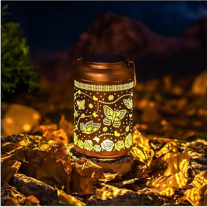 Butterfly Solar Lanterns Outdoor Hanging Waterproof Solar Lights Butterfly Gifts for Women Men Metal Butterflies Decorative LED Lanterns for Outside, Patio, Landscape, Yard Decor, Garden Decorations