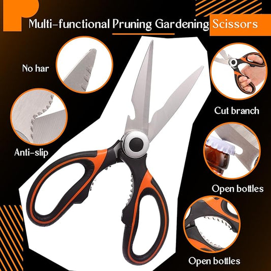 Lasnten 6 Pcs Garden Flower Scissors Heavy Duty Multifunctional Floral Gardening Scissors Trimming Pruning Bonsai Shears Pruners for Fresh Flowers, Fruit, Vegetable, Plant Branch, Potted Landscape