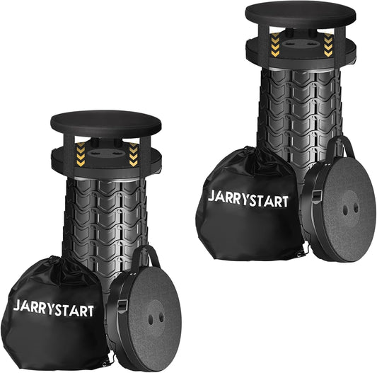 Upgraded 2PCS Collapsible Stool with Cushion & Waterproof Bag - 400lbs Heavy Duty Portable Folding Stool for Adults, Telescoping Camping Seat with Carrying Straps for Fishing Hiking Travel BBQ