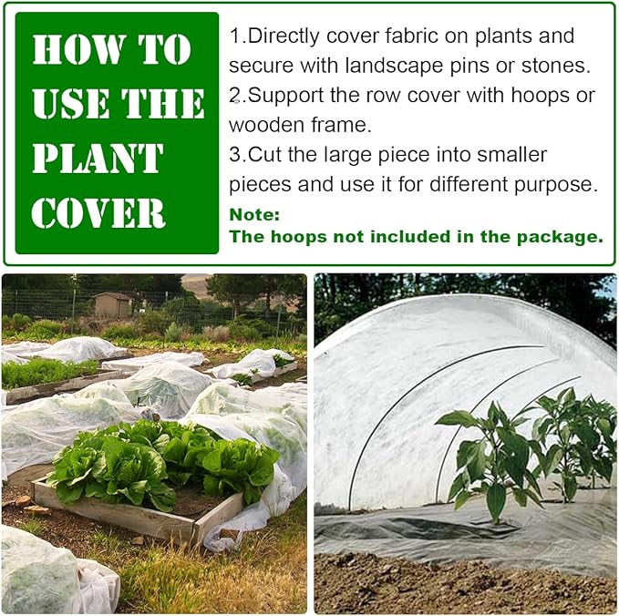 Plant Covers Freeze Protection, Antifrost Cover 7ft×10ft Reusable Rectangle Frost Protection Floating Row Cover Plant Blanket Garden Winterize Cover for Cold Weather Snow