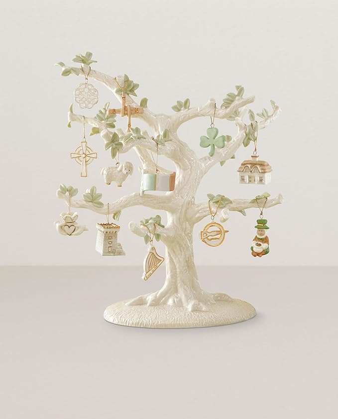 Lenox 824957 Luck of The Irish 12-Piece Ornament & Tree Set, St. Patricks Day