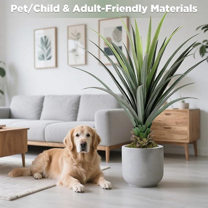 4ft Artificial Spiked Agave Plant with 30 Leaves Set of 2 Faux Agave Plants for Indoor and Outdoor Decor Perfect for Porch Living Room Bedroom Patio and Office