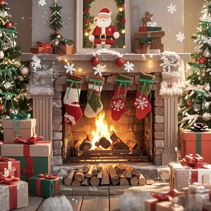 Spiritlele 30 Pcs Green Christmas Bows for Christmas Tree Velvet Ribbon Bow Knot Vintage Wreath Bows Ornaments for Xmas Holiday Home Decoration (5 x 7 Inch, Width of 3/8")