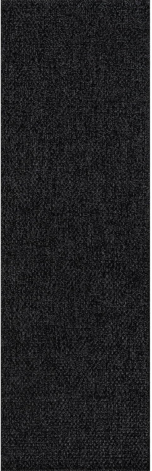 Easy Jute Runner Rug 2x7 Indoor Outdoor Natural Rugs Solid Fiber Rug Woven Area Rug Boho Easy Clean Inside Carpet for Living Room Bedroom Dining Room Hallway or Outdoor Patio Porch (2 X 7 Dark Grey)