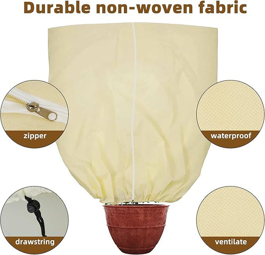 Huge Plant Covers Freeze Protection 95x80 inches 1 Pack,Frost Cloth for Outdoor Plants, 2.5 oz/yd² Thickened Winter Tree Covers with Zipper Drawstring,Frost Blanket from Wind,Pest and Animal.