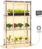 VEVOR Indoor Greenhouse with Grow Light, 59 in Tall 4-Tier Plant Stand with Clear Cover, Timer & Hygrometer, 180W Full Spectrum Grow Lights, Metal Lighted Plants Shelf Holder for Indoor Plants