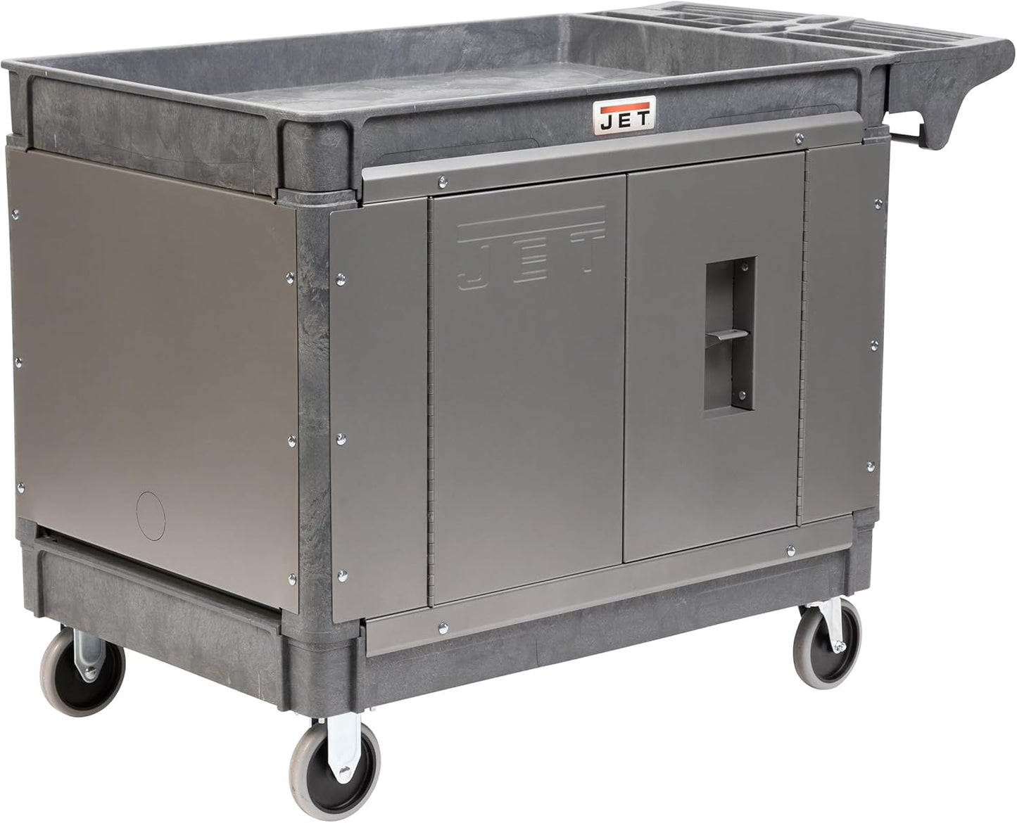 JET PUC-3725 Resin Utility Cart with JT1-126 Load-N-Lock Security System