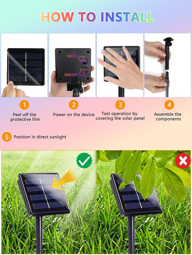 2 Pack Multicolored Solar Christmas Lights Outdoor Waterproof, 400 LED 144FT Super Long Solar String Lights, Green Wire 8 Lighting Modes, Christmas Tree Light for Xmas Fence Bushes Patio Decorations