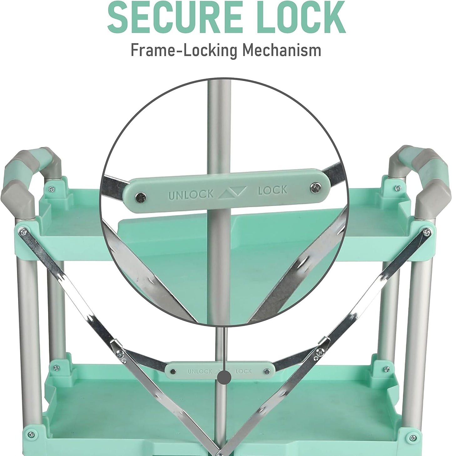 Olympia Tools 89-349 Pack-N-Roll Folding Collapsible Service Cart, 150LB Capacity, Teal