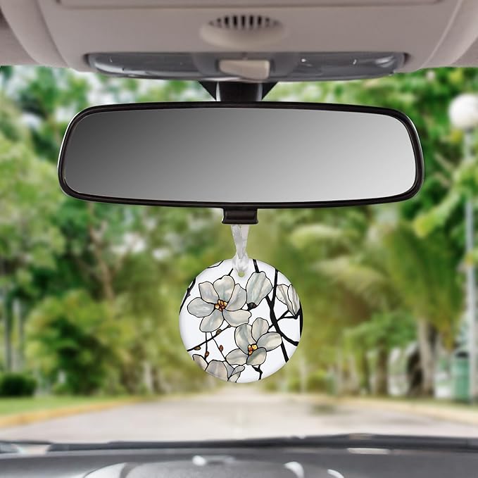 Christmas Tree Ornament, Porcelain Tiffany Magnolia fine Art Keepsake Ornament by RainCaper