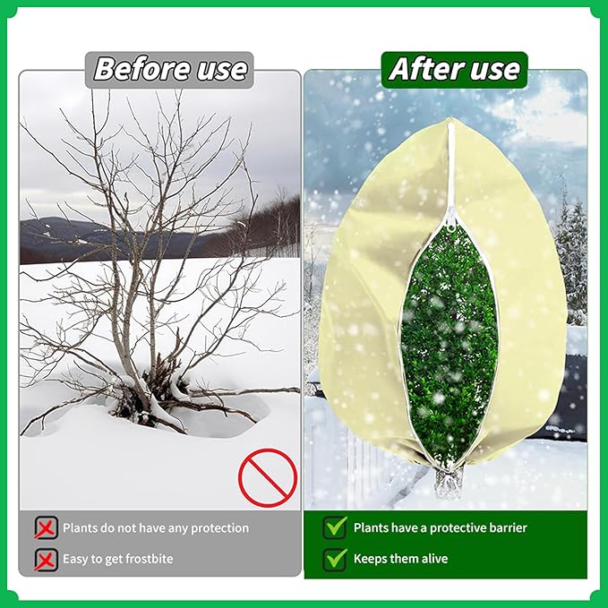 Plant Covers Freeze Protection,47.2 X 70.8 Inchesplant Covers for Winter, 2-Packwinter Garden Plant Protectionreusable.