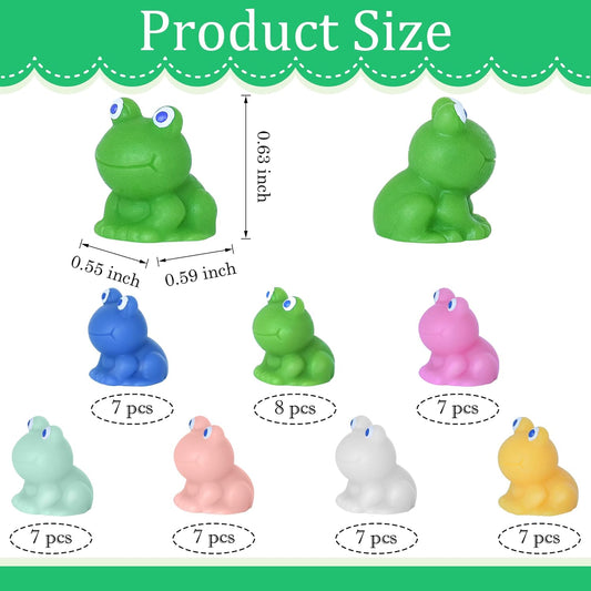 50 PCS Mini Frogs Garden Decor Tiny Plastic Frogs Miniature Resin Frog Figurines for Fairy Garden Miniature Moss Landscape Decoration (Multi Colors)