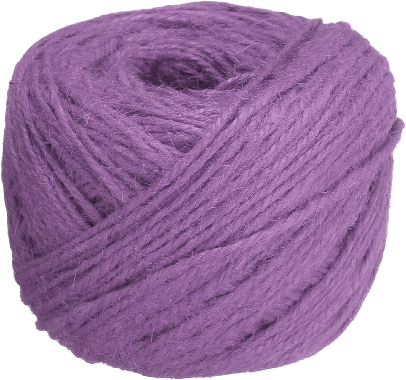 uxcell 328 Feet Natural Jute Twine String,2mm Thin Garden Twine Rope Colored Plant String Cord for DIY Art Crafts Gift Wrapping Decoration Packing Gardening Plant Hanger,Light Purple
