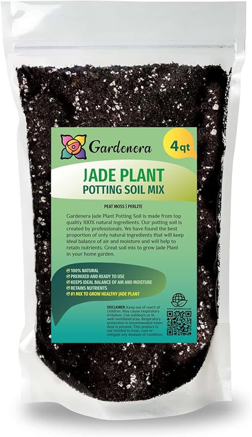 GARDENERA Premium Jade Plant Potting Soil Mix - (4 Quart Bag)