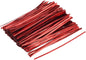 MECCANIXITY Foil Twist Ties 6" 15cm Metallic Plastic Closure Tie for Tying Bread, Candy, Cookies, Gift Bags Arts Crafts Ties Red Pack of 750