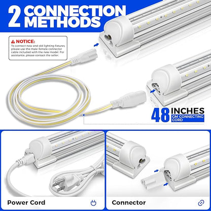 Barrina Plant Grow Lights, 4FT 5000K Full Spectrum Daylight White, 252W(6 x 42W, 1400W Equivalent), T8 LED Grow Light Strips, Growing Lamp Fixture, Plant Lights for Indoor Plants, Greenhouse, 6-Pack