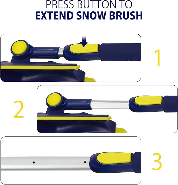 Michelin Snow Brush for Car Windshield (Pack of 2) – Ice Scraper with Extendable 34-49" with Foam Grip, Pivoting Head & Scratch-Free Bristles Heavy-Duty Winter Car Accessory for SUV, Truck, Van, Auto