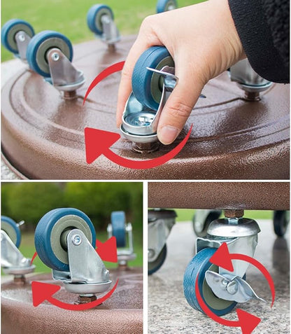 20" Heavy Duty Plant Dolly with Wheels, 380lbs Metal Rolling Plant Stand with Casters, Round Wheeled Planter Caddy Roller Base Carry Potted Tree Flower Pot for Indoor Outdoor Garden, 3 Pack, Bronze